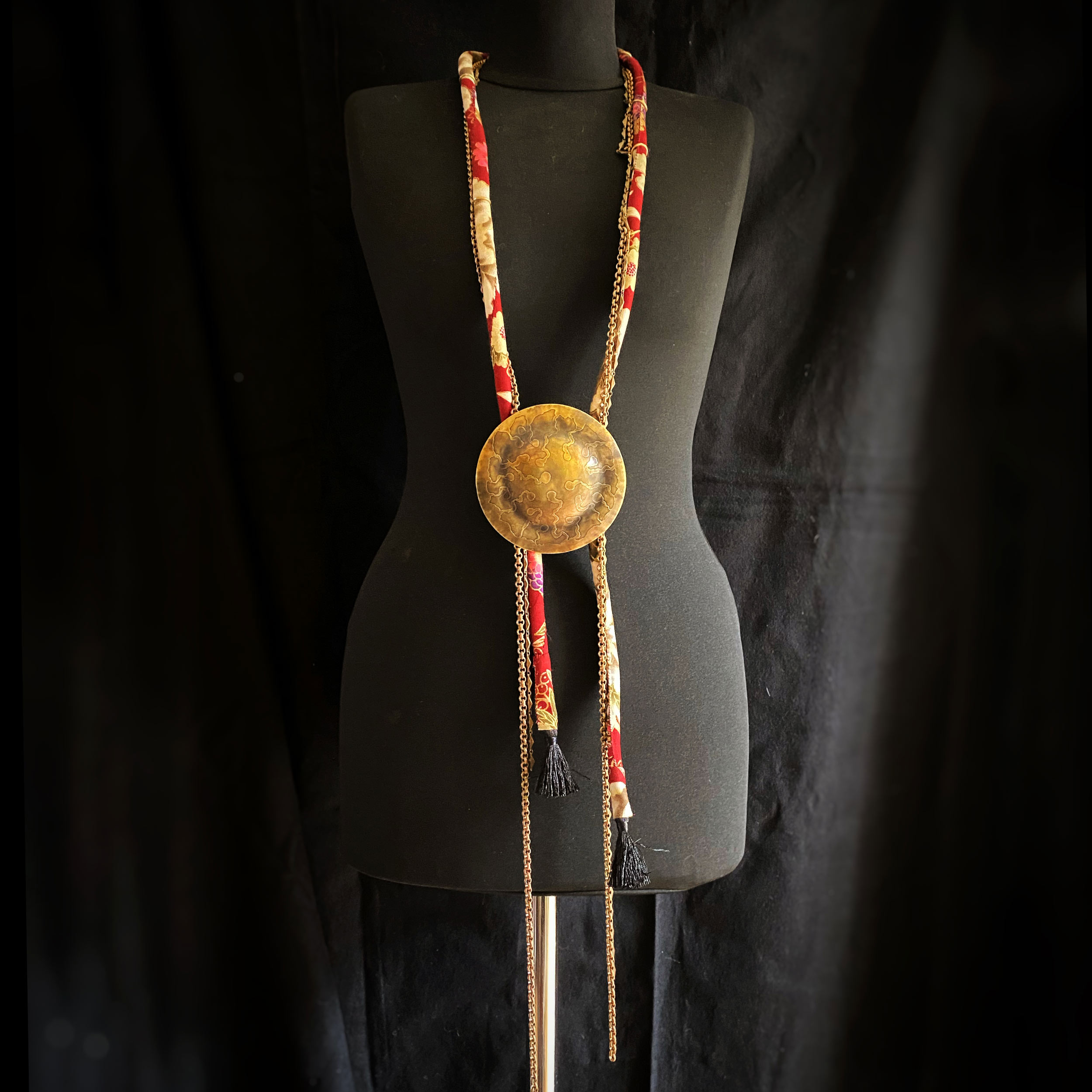 Collier COLAIME en tissu et laiton